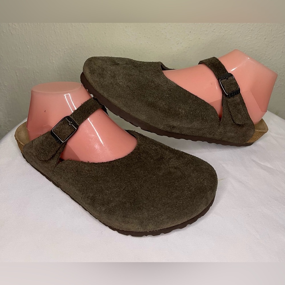 Authentic RARE Birkenstock Mary Jane Boston Suede Clogs Mules sz 40